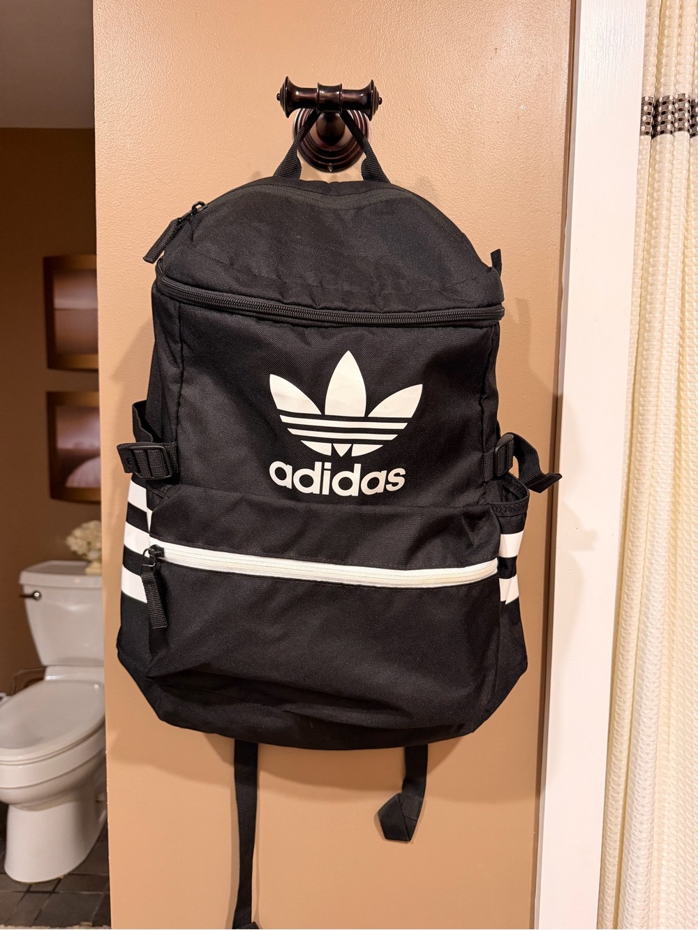 adidas Black and White Trefoil Backpack